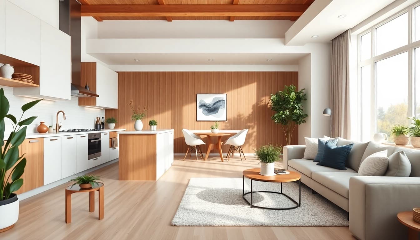 Explore an elegant home renovation showcasing a modern living room with stylish features.