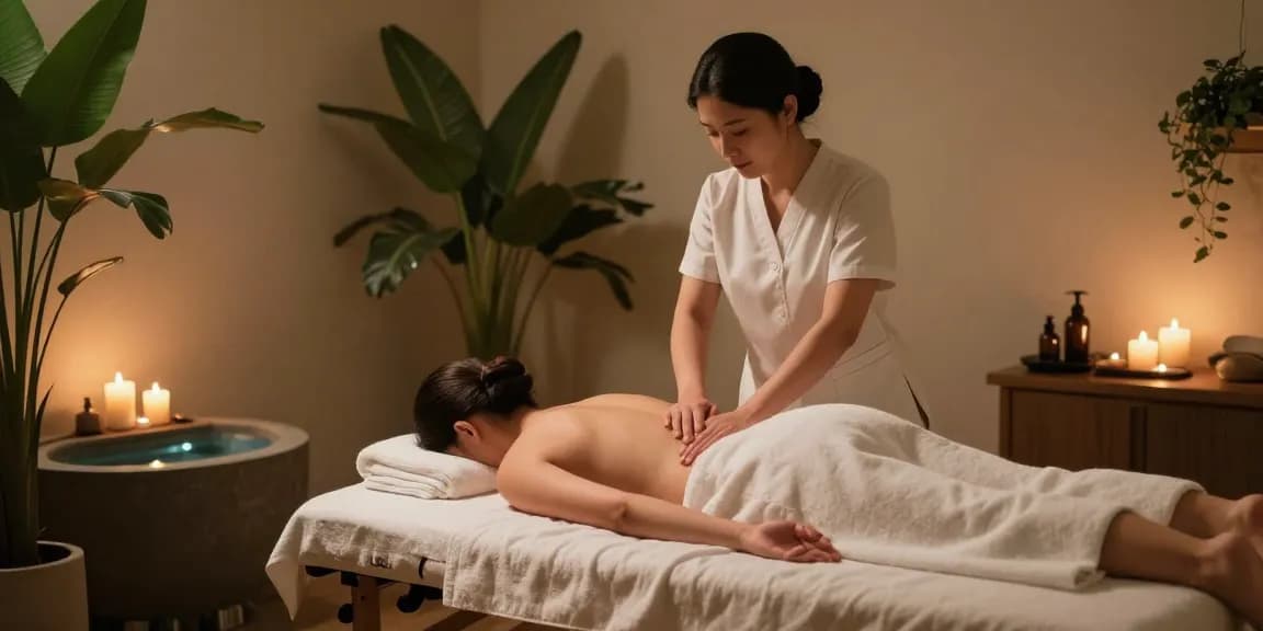 역삼동마사지 전문 마사지실에서 고객에게 스웨디시 마사지를 제공하는 모습