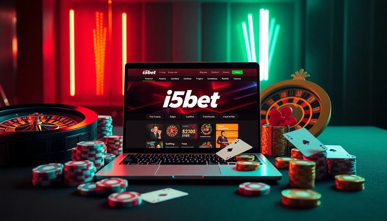 Engaging players with i5bet's thrilling online casino table featuring poker chips and cards.