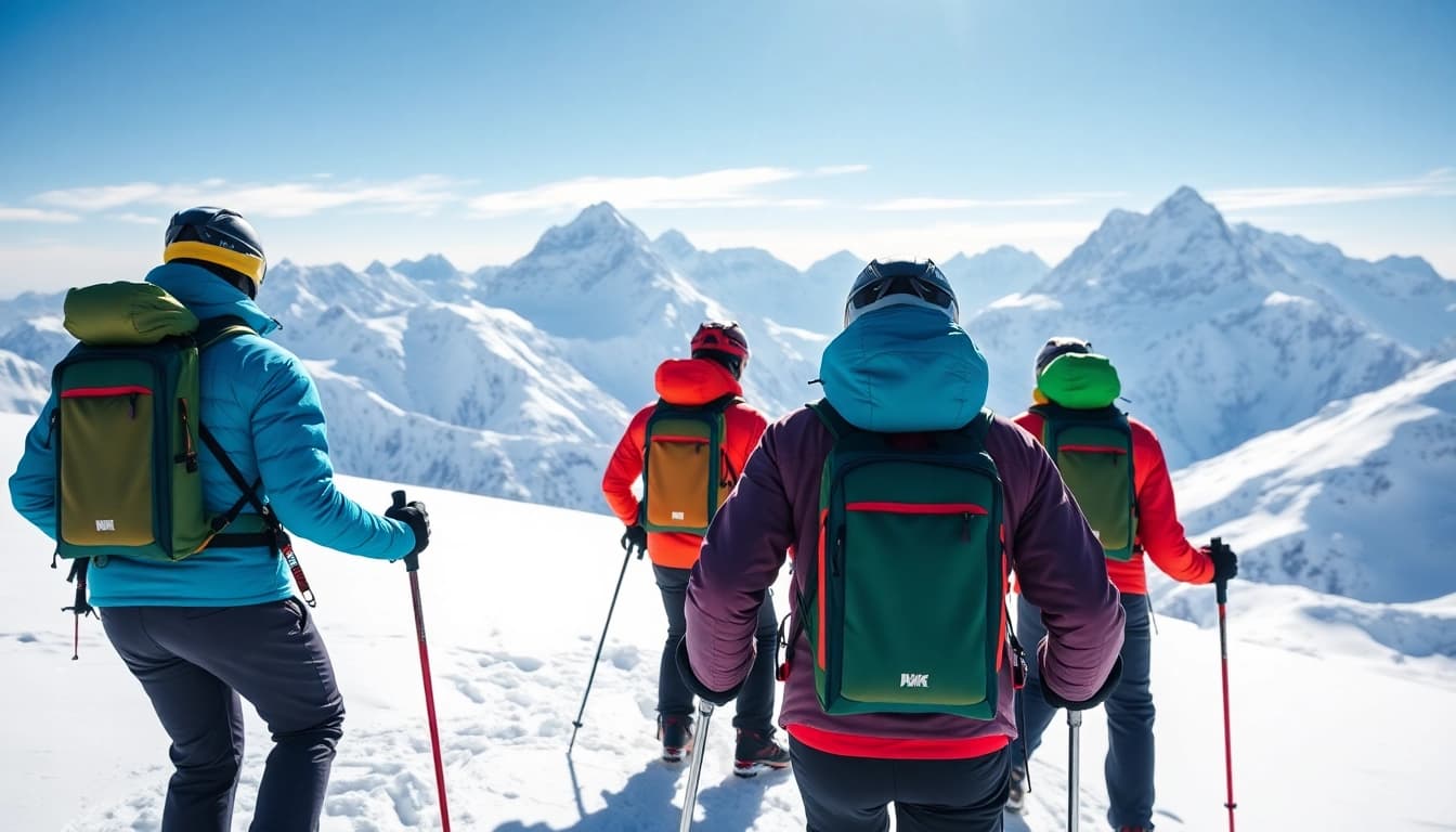 Discover the best backcountry jackets for men and women on vibrant skiers in a snowy mountain landscape.