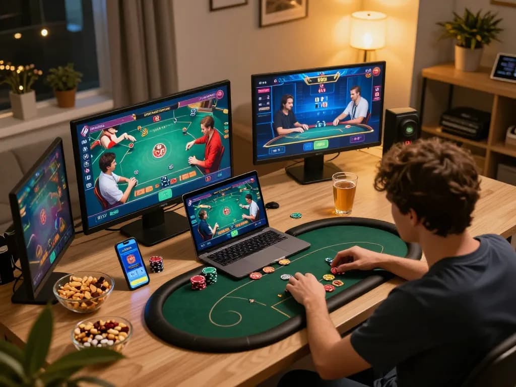 Engaging online gaming session with top quality widgets enhancing user interface for poker play.