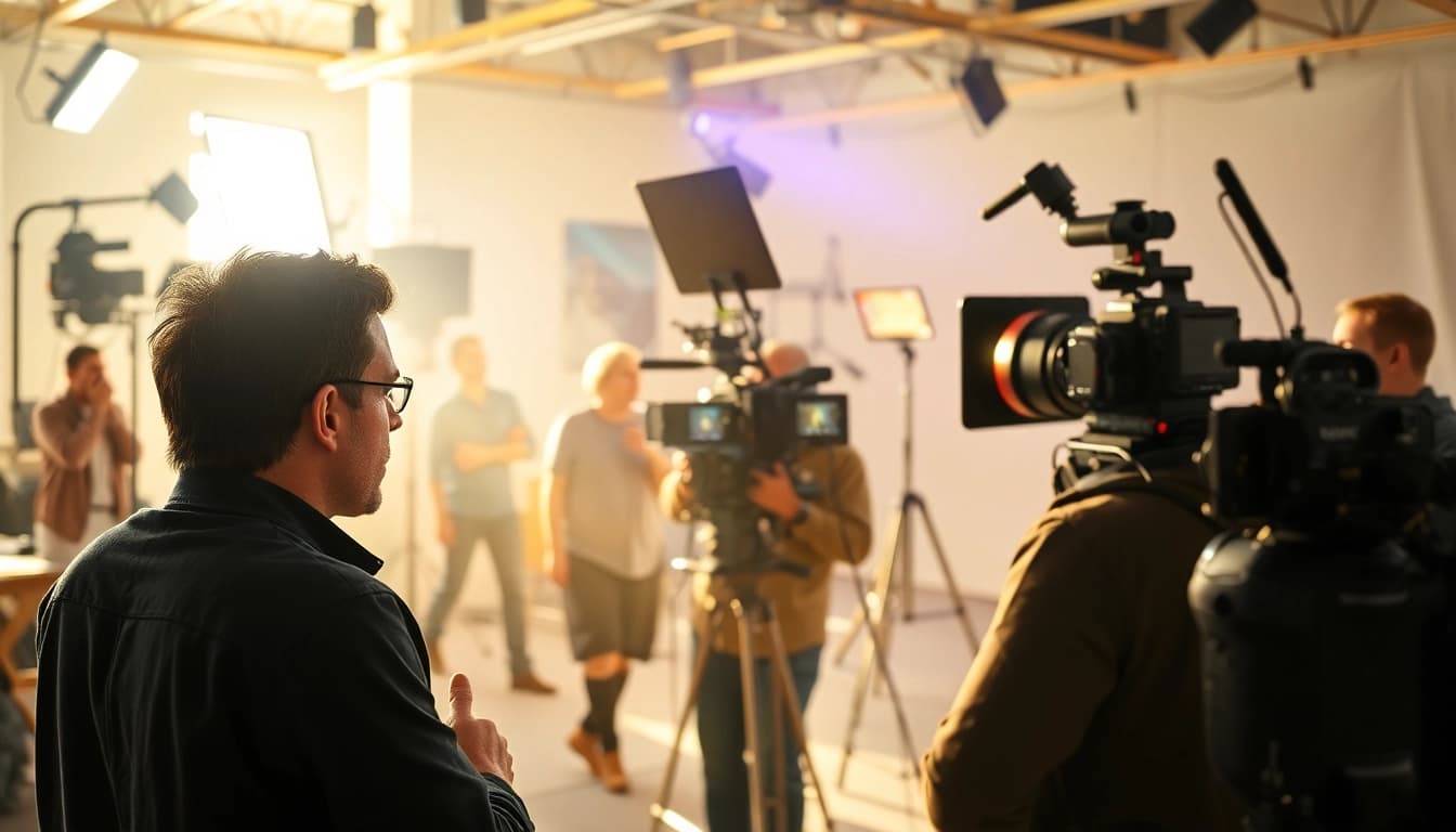 Engaging scene of video production Edmonton team capturing a creative project.