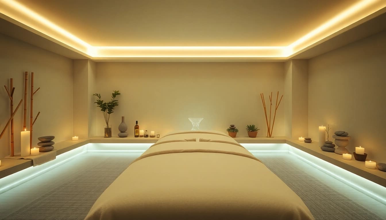 편안한 분위기의 고요한 스파 환경에서 rejuvenating 부산마사지를 경험하세요.