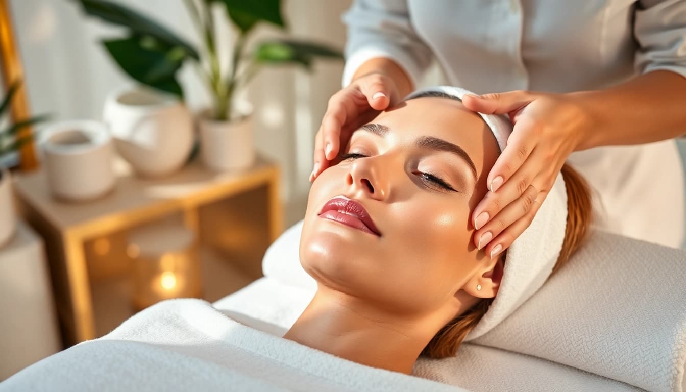 Experience the rejuvenating effects of a RejuvaGlow Facial in a serene spa environment.
