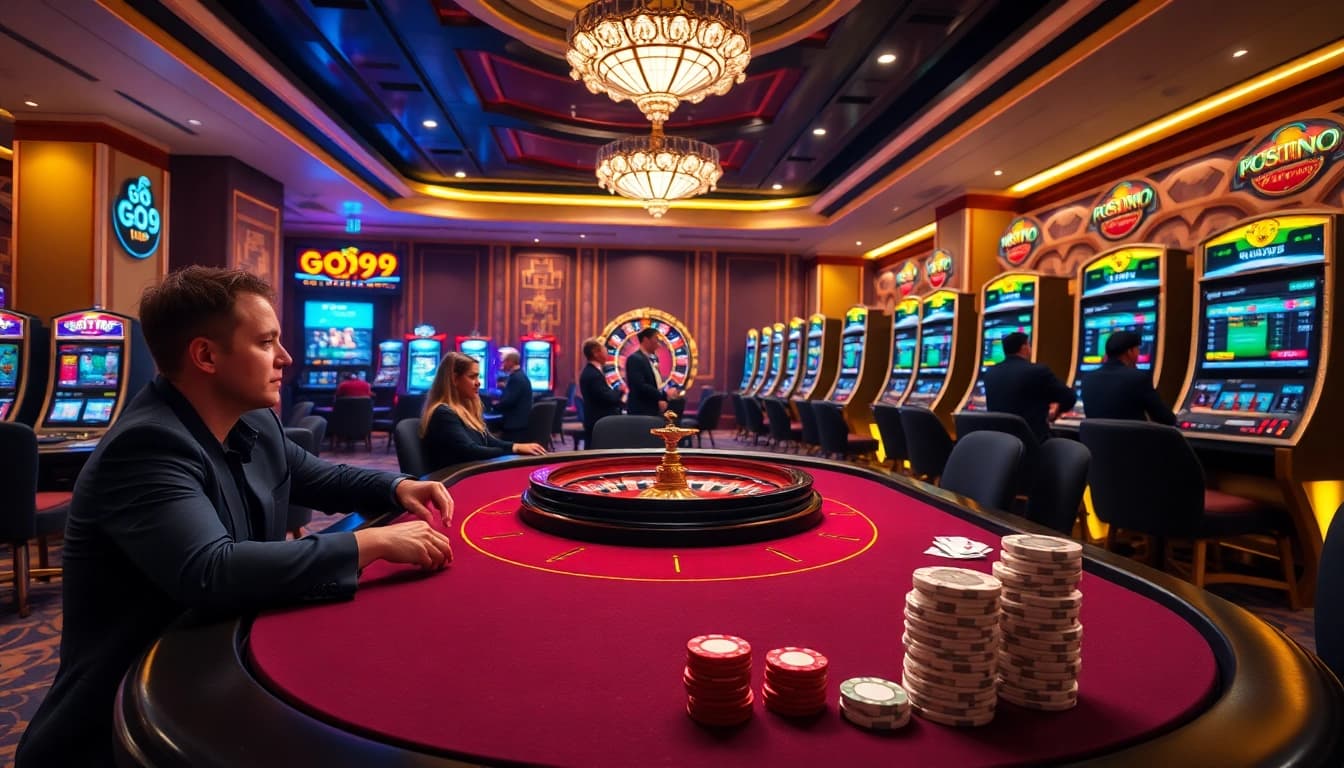 Experience the thrill of Go99 with vibrant poker games and stunning casino visuals.