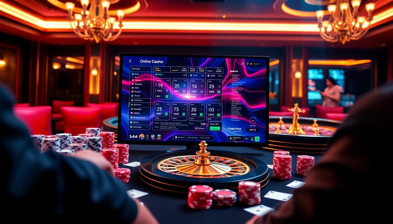 Kit4D mempersembahkan adegan perjudian online yang menarik dengan keping poker dan roda roulette, melibatkan pemain dalam pengalaman mewah.