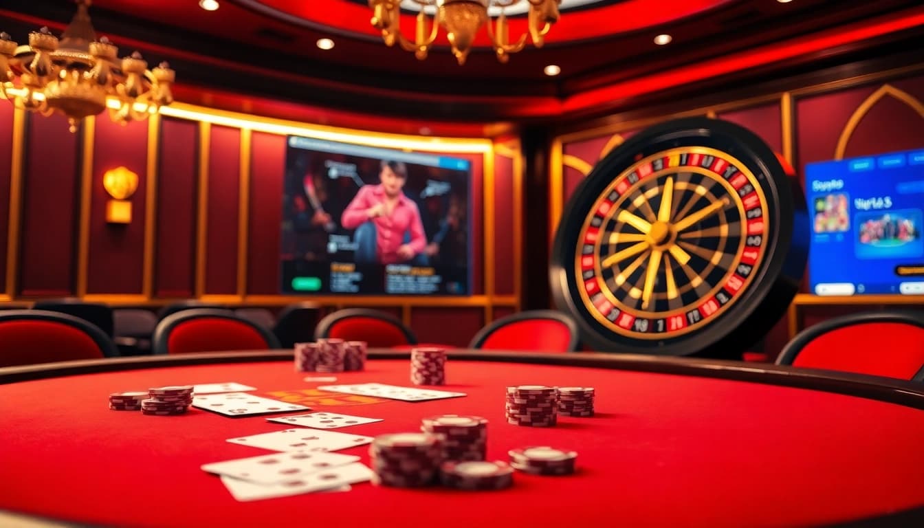 Experience high-stakes gaming at https://3king.cn.com/ with poker chips and cards on a luxurious casino table.
