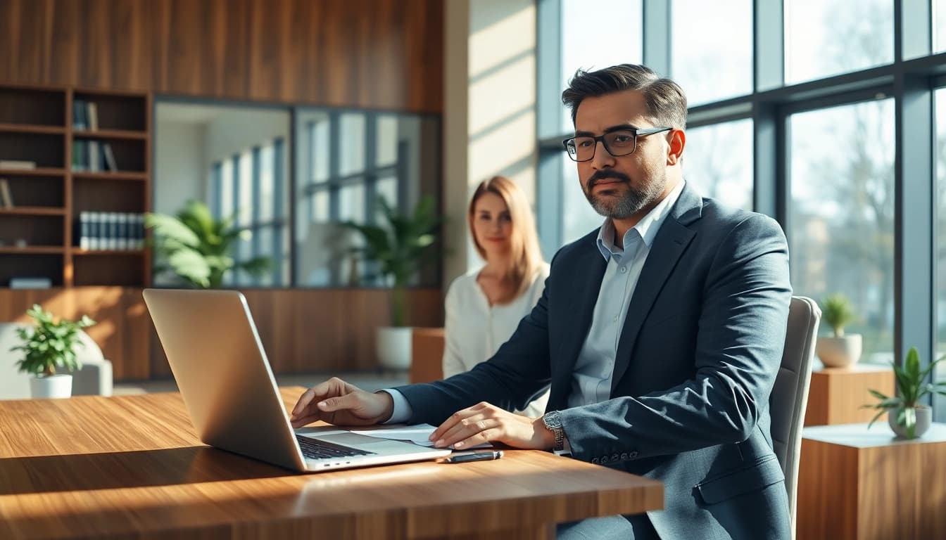 Connecting with an attorney at https://www.lalitlaw.com to discuss legal options in a modern office setting.