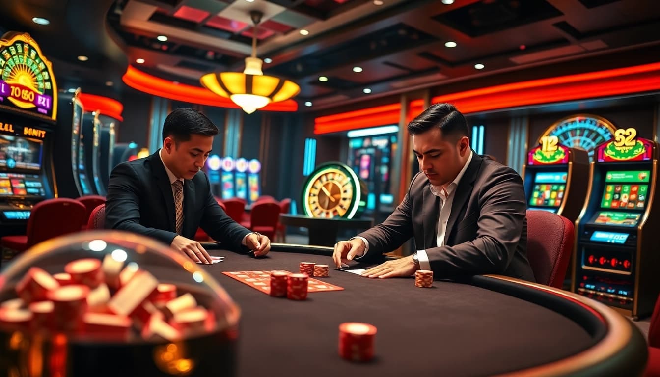 Experience high-stakes betting with xx88 at a luxurious casino poker table.