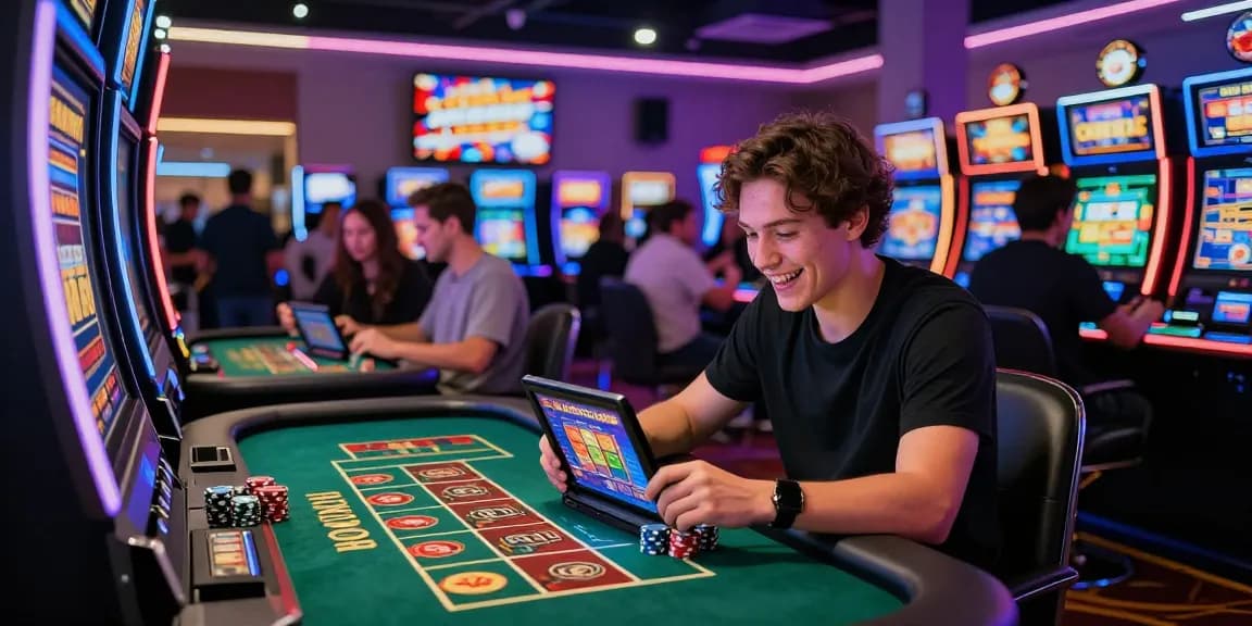 Player enjoying games at a credit card casino, highlighting the vibrant atmosphere of https://brcs.co.uk with engaging slots and live games.