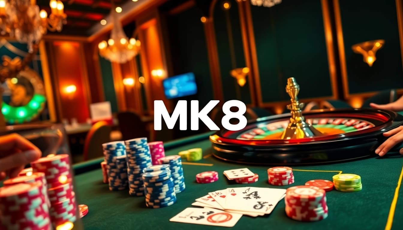 Players enjoying a thrilling MK8 casino experience with poker and roulette.
