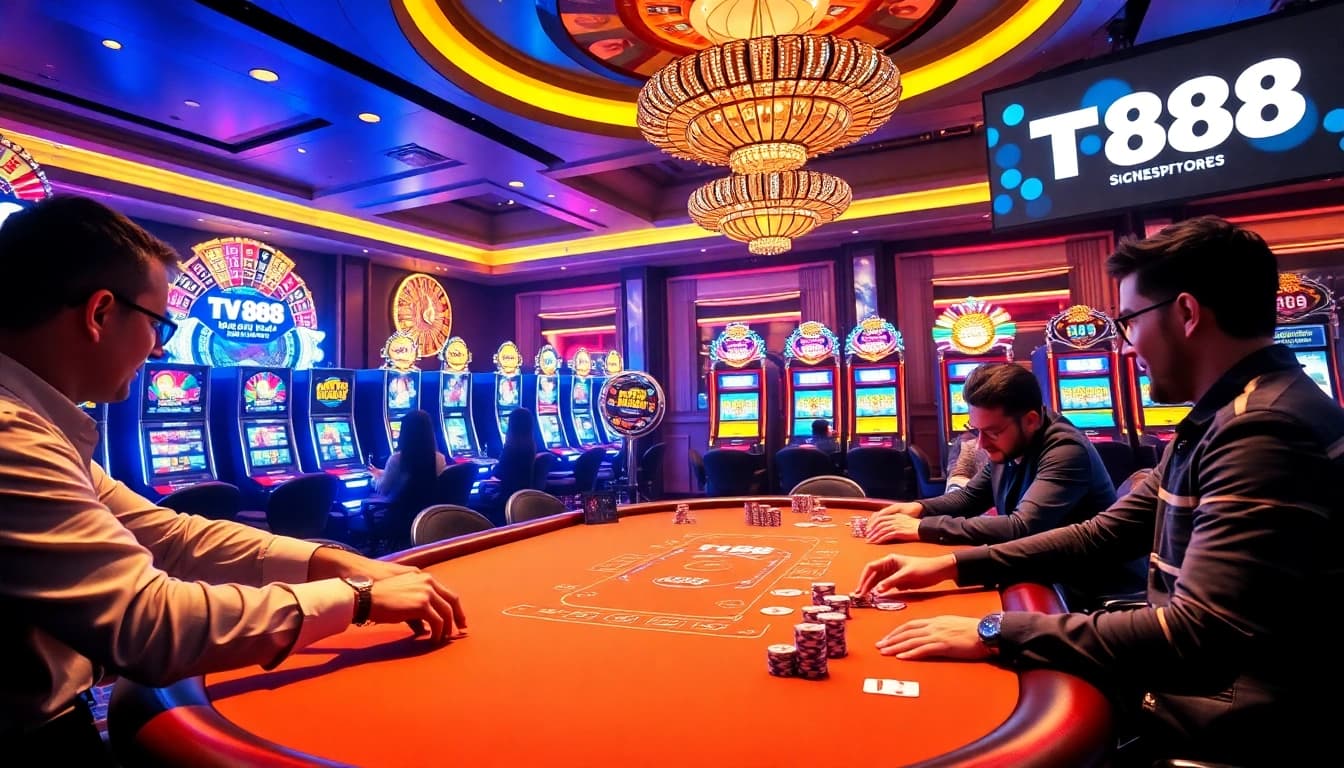 Experience the excitement of TV88 poker with modern digital elements and classic casino features.