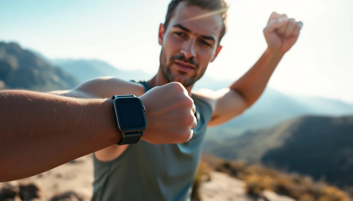 Coros smartwatch on a dedicated athlete during an outdoor training session