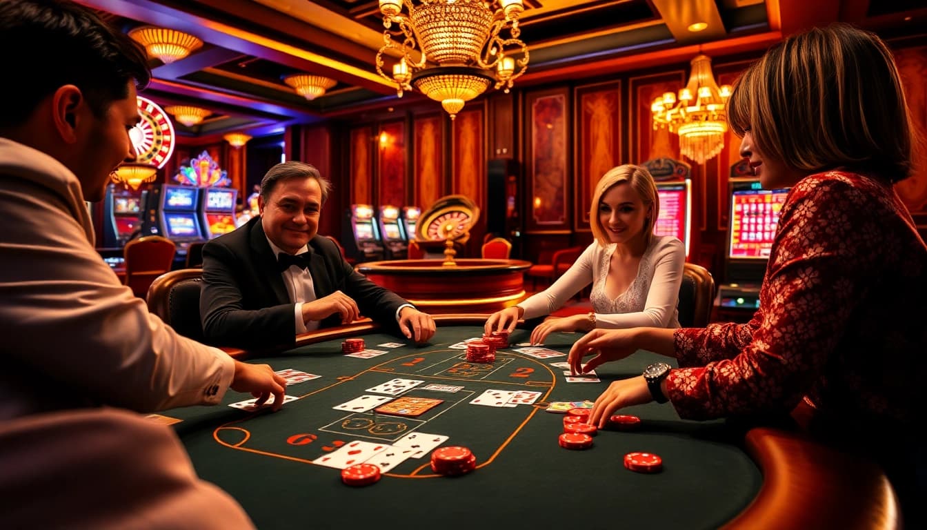 Enjoying an exciting round of blackjack at 98win. com, where players strategize for big wins.