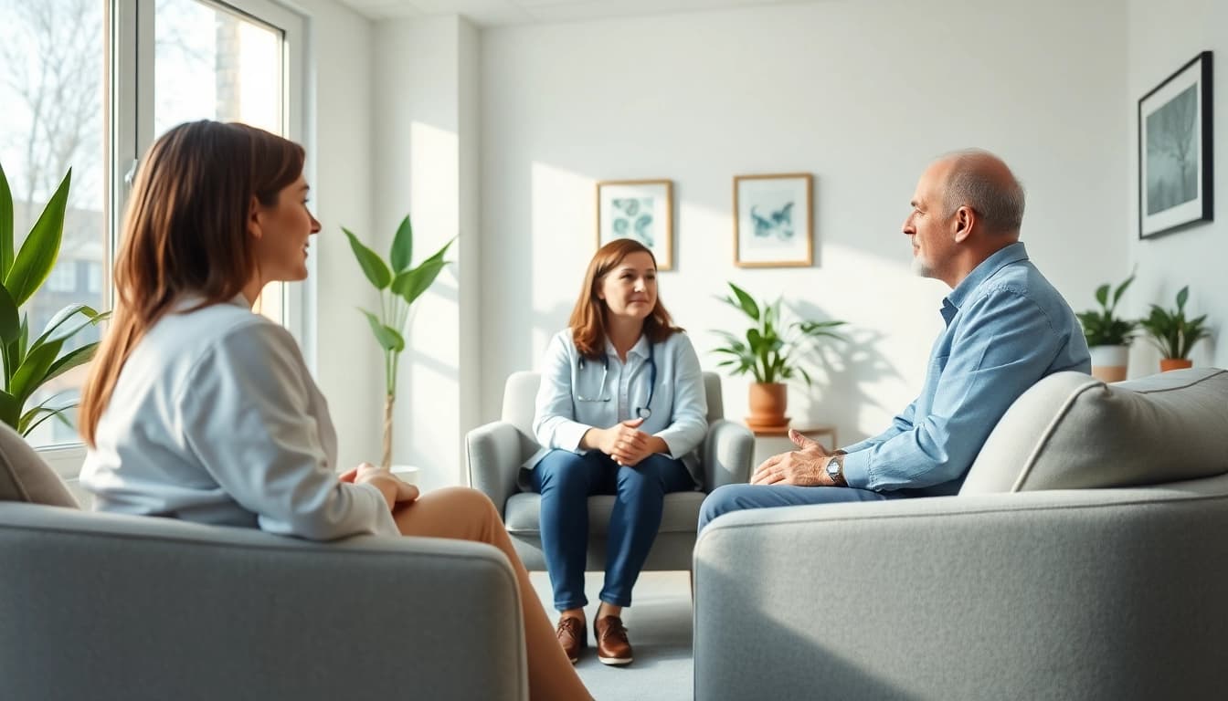 CHMC psychiatry clinic India showcases a psychiatrist consulting with a patient in a calm environment.