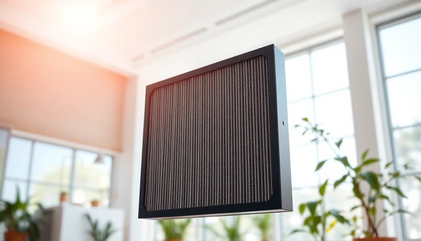HEPA filter designed for optimal air purification and allergen removal in a bright setting.