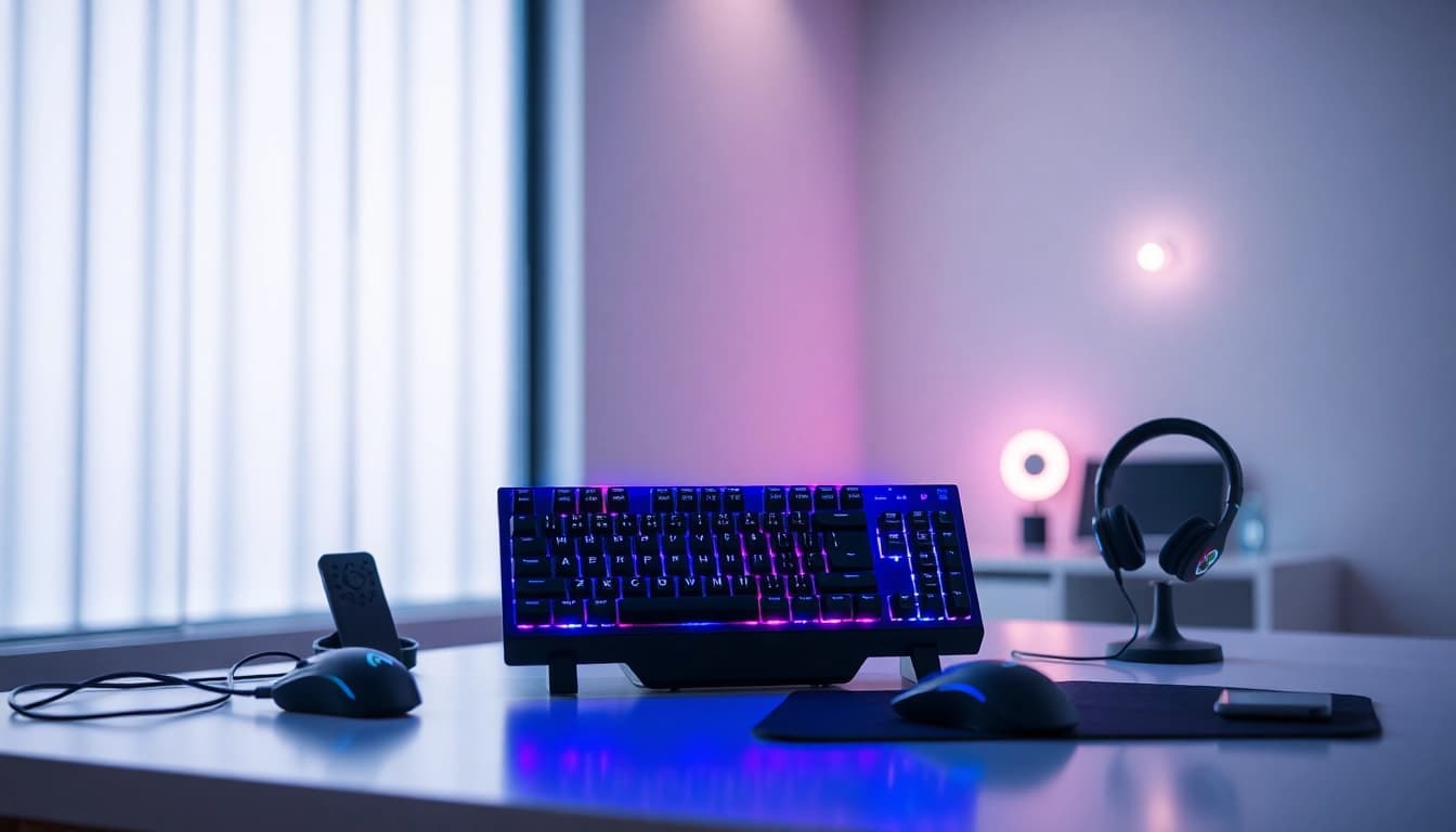 Engaging gaming setup showcasing 79king features like colorful RGB lights and sleek accessories.