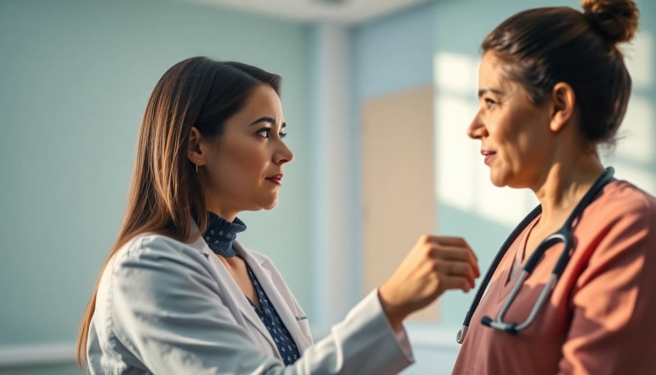 Menggambarkan Hubungan Pikiran dan penyakit melalui seorang dokter yang mendukung pasien.