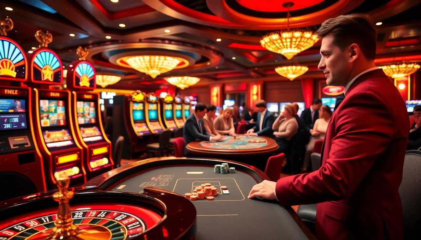 Experience thrilling casino action at okfun with vibrant slot machines and engaging poker tables.