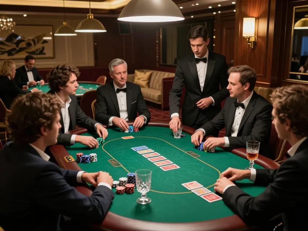 Players engage in an exclusive poker game at a VIP table showcasing 777X excitement.