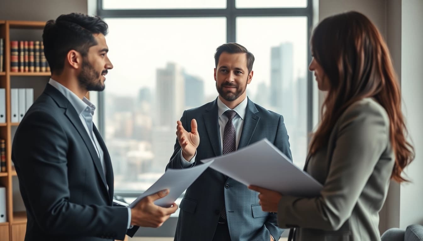 Consulting with an attorney at https://www.expertlawattorneys.com in a modern office, emphasizing professionalism.