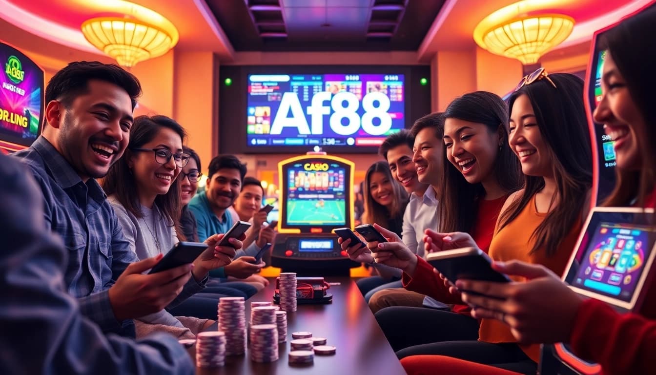 AF88 online gambling experience showcasing players engaged in sports betting and casino games