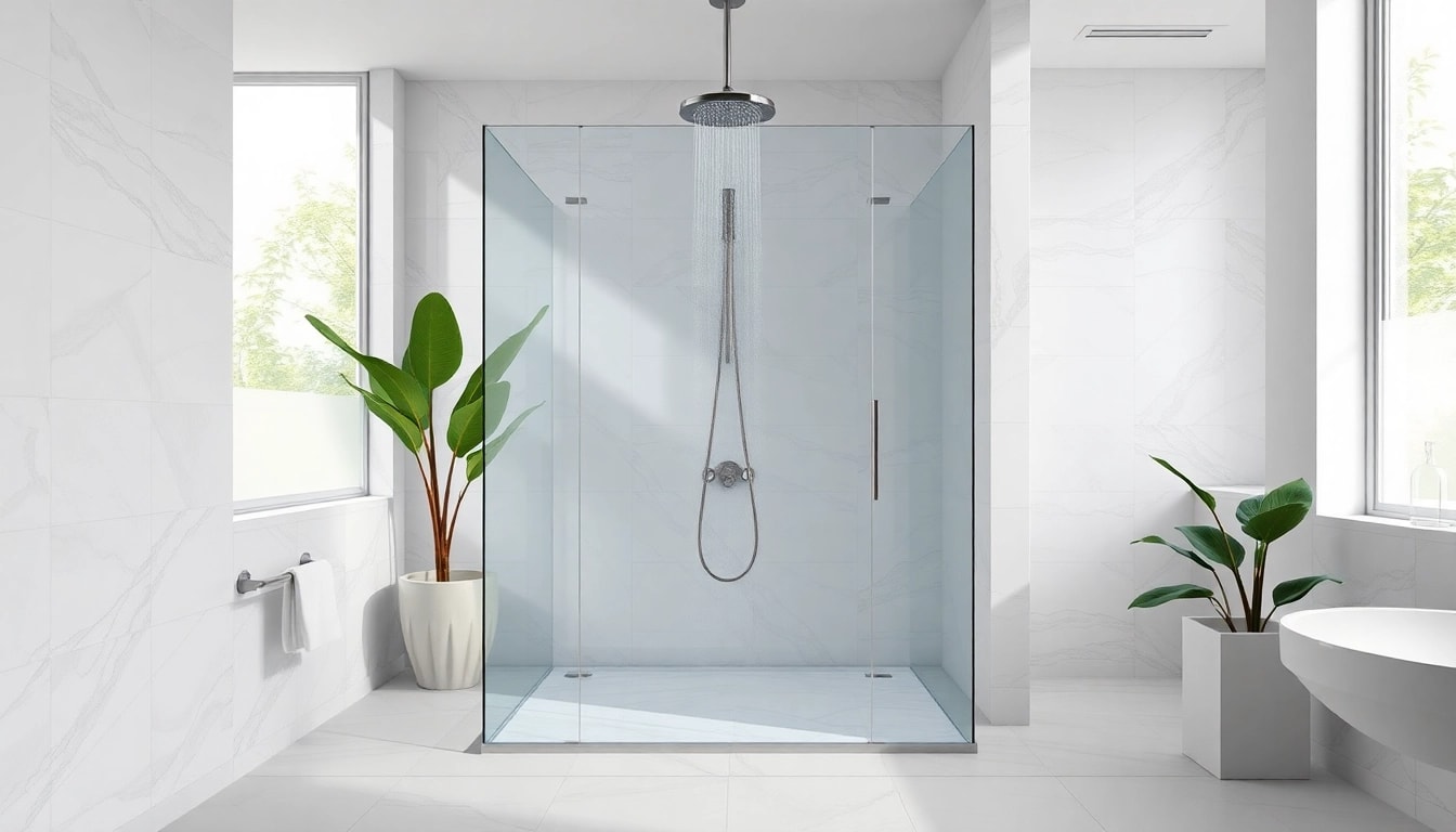 Experience elegant showers au with a luxurious rain showerhead in a modern bathroom setup.