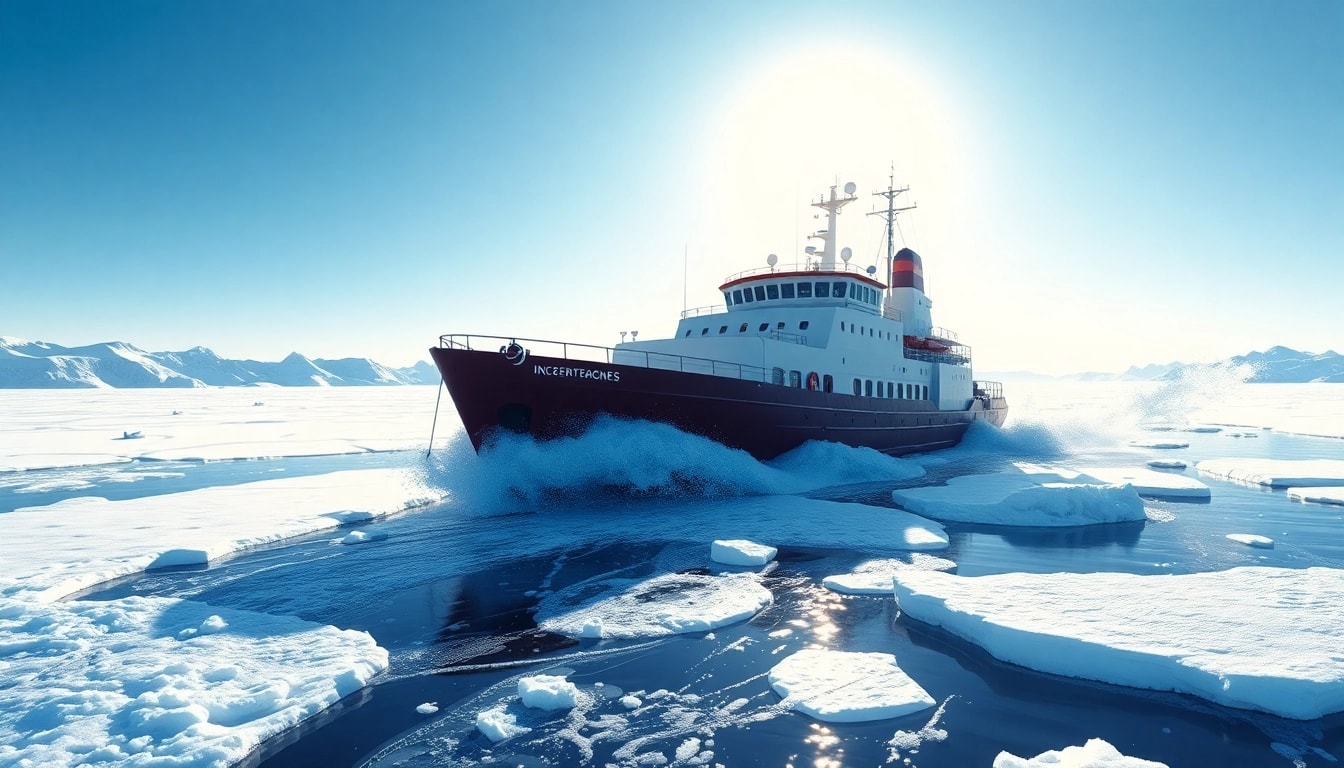 Understand why do we say break the ice through this captivating illustration of an icebreaker ship.