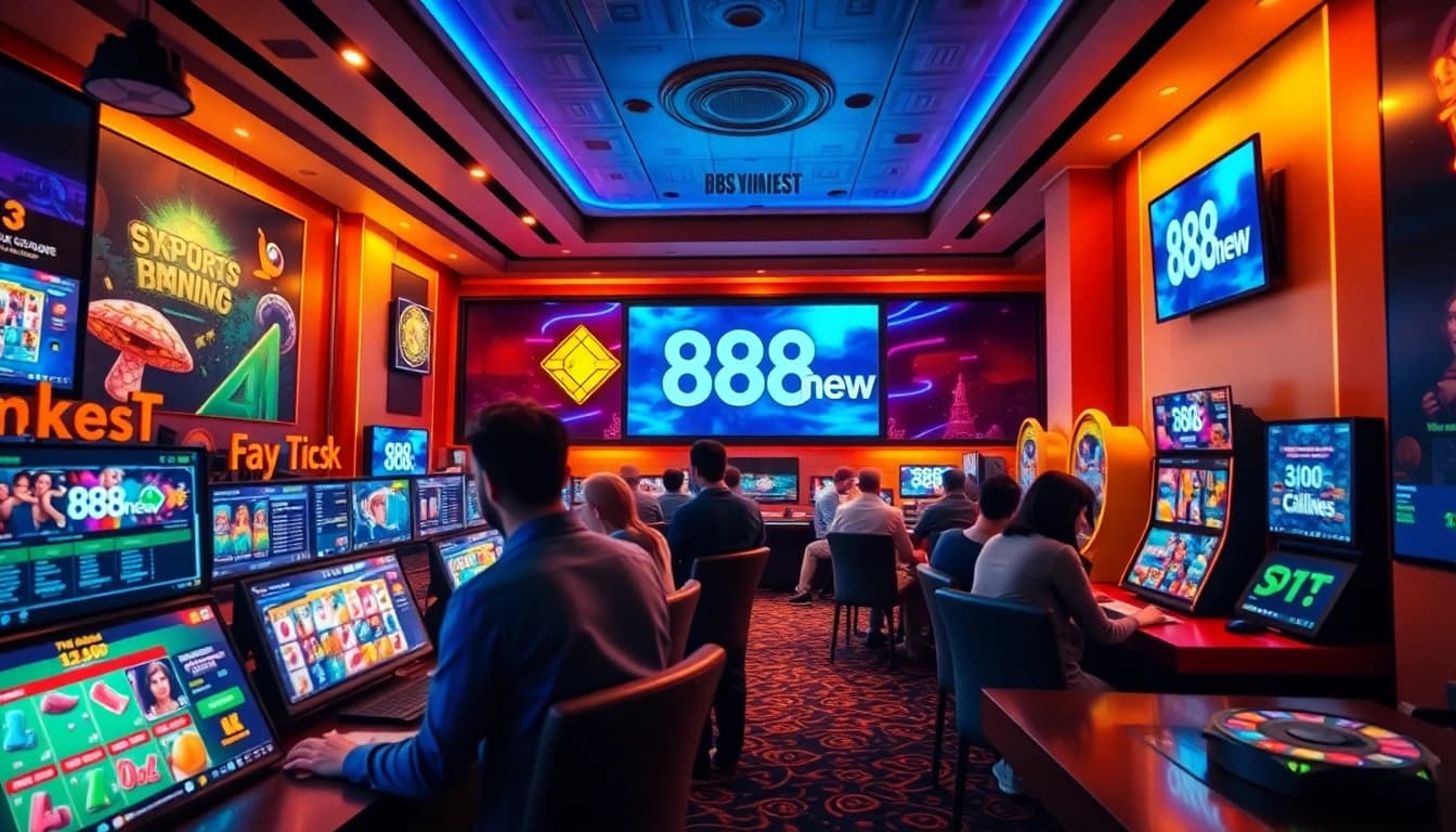 Engaging online gaming scene representing 888new, featuring diverse games and a user-friendly interface.