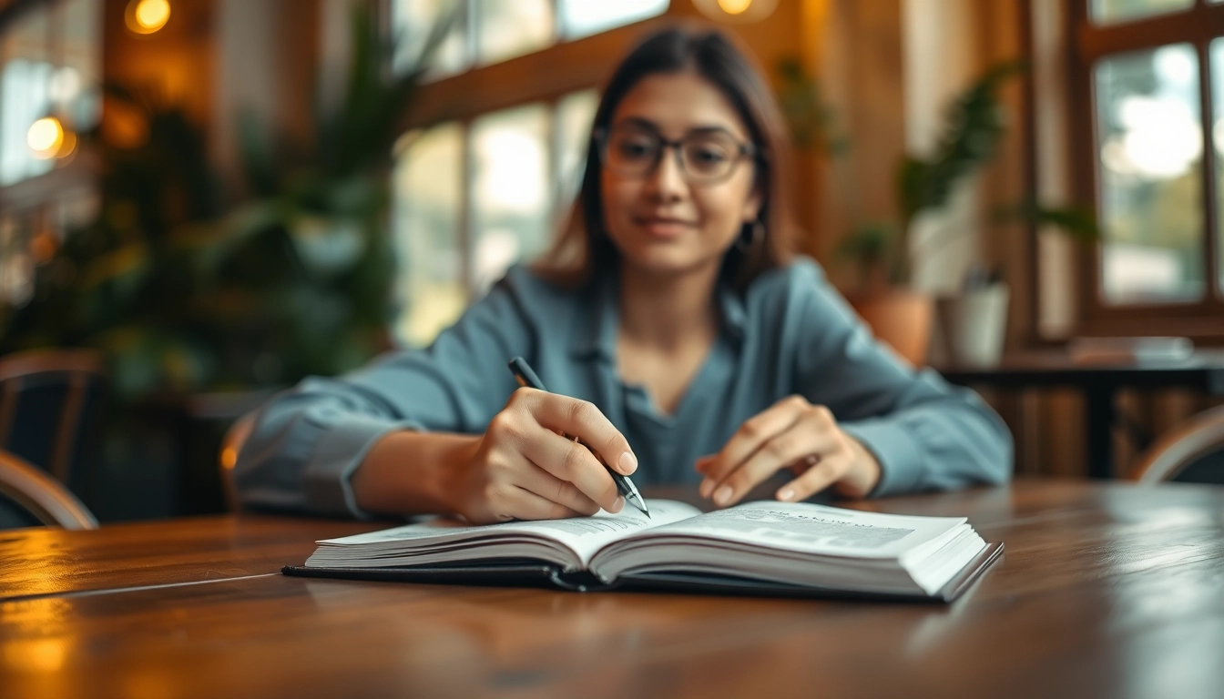 Person reflecting on Life in a Break Down in a cozy cafe with a notebook.