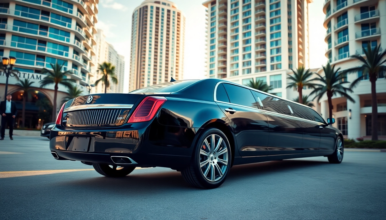 Experience luxury with a Miami limousine service in a stylish city setting.