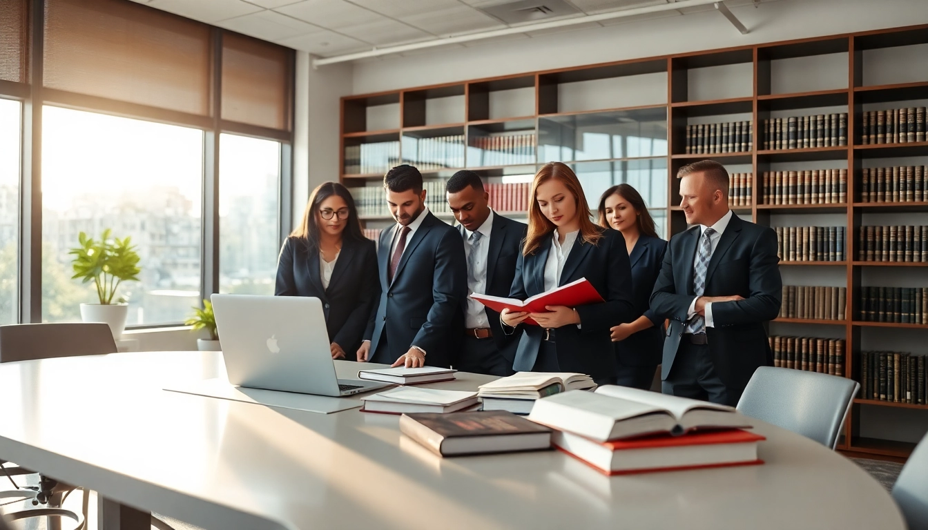 Engaged Atlanta injury lawyers collaborating in a professional office environment