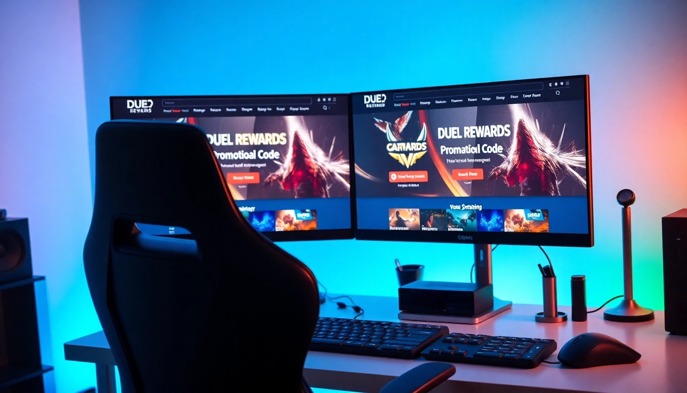 Engaging view of https://duel-rewards.com showcasing vibrant gaming interface with promo codes.