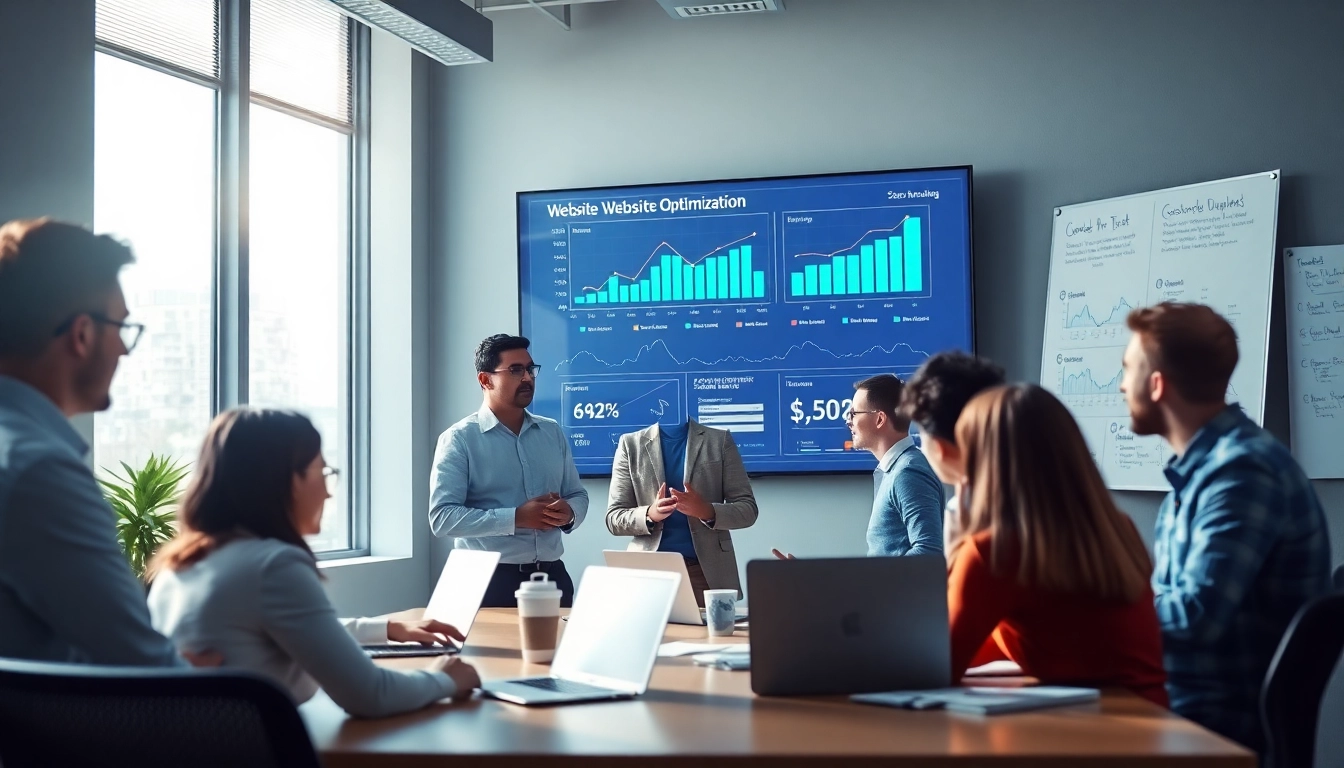 Optymalizacja rankingo.net podczas stratęgii marketingowej z zespołem w biurze.
