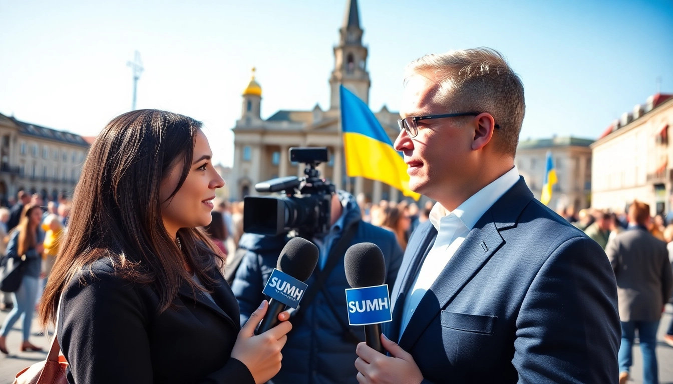 Зйомка з репортажем на https://sumytoday.in.ua з жвавого міського майдану в Сумах.