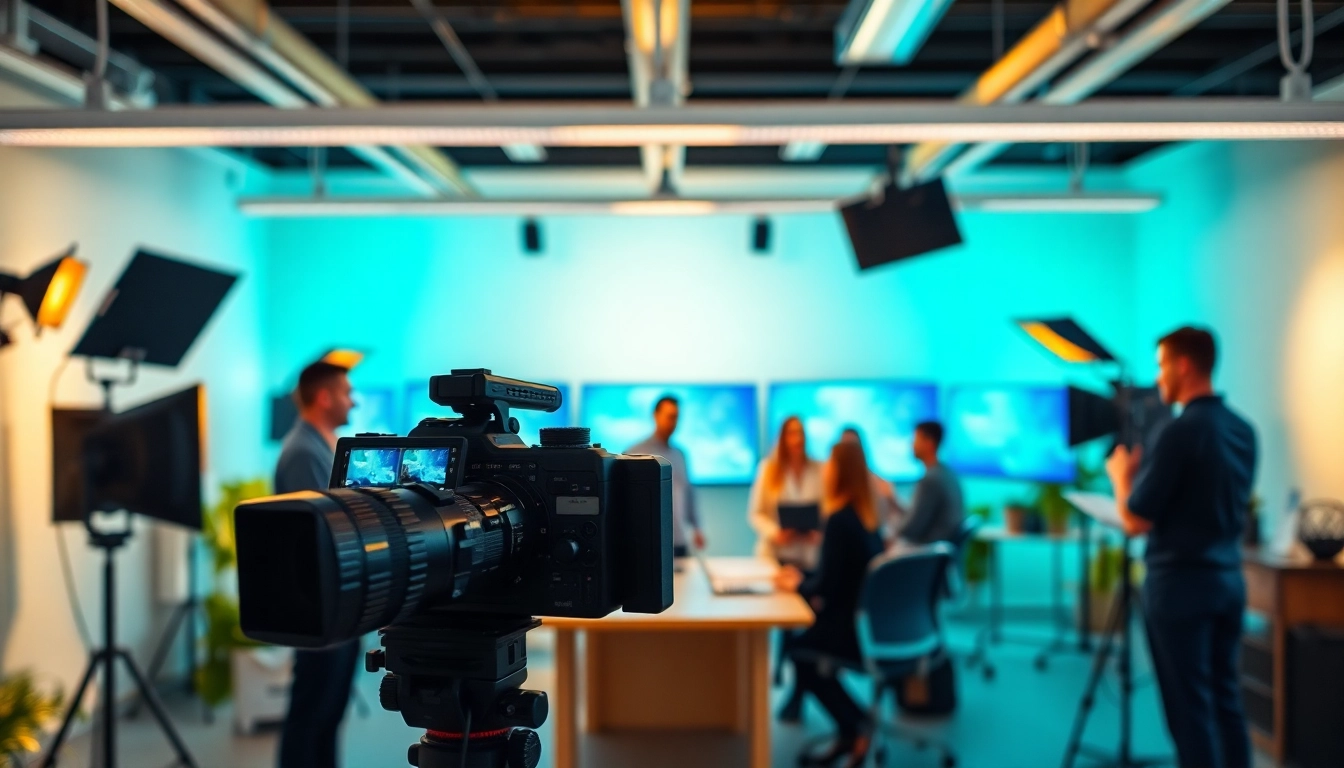 Producing Corporate Video Production in a dynamic modern office environment with a creative team.