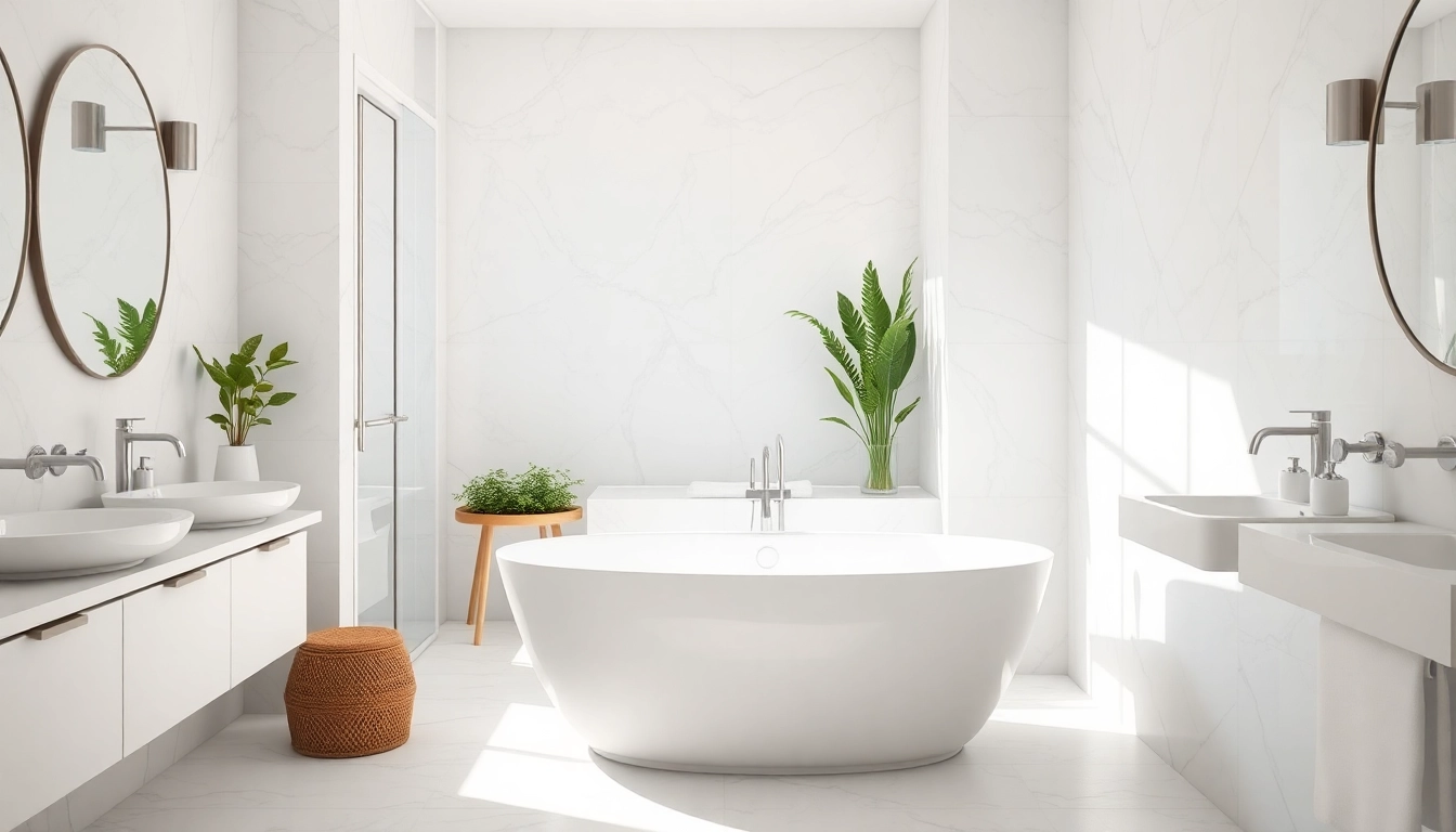 Transform your space with stunning bath renovations featuring a modern freestanding bathtub.