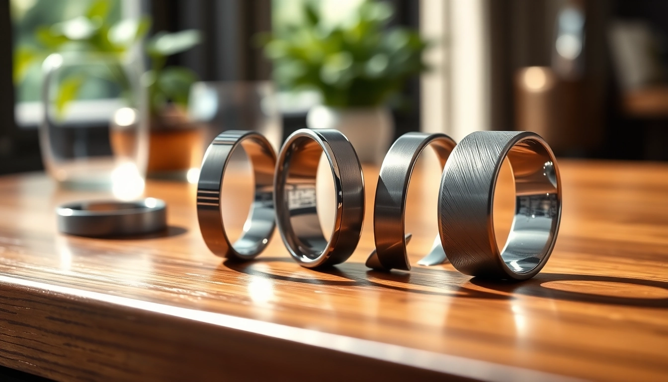 Shop stylish gunmetal wedding bands for men with unique designs and finishes.