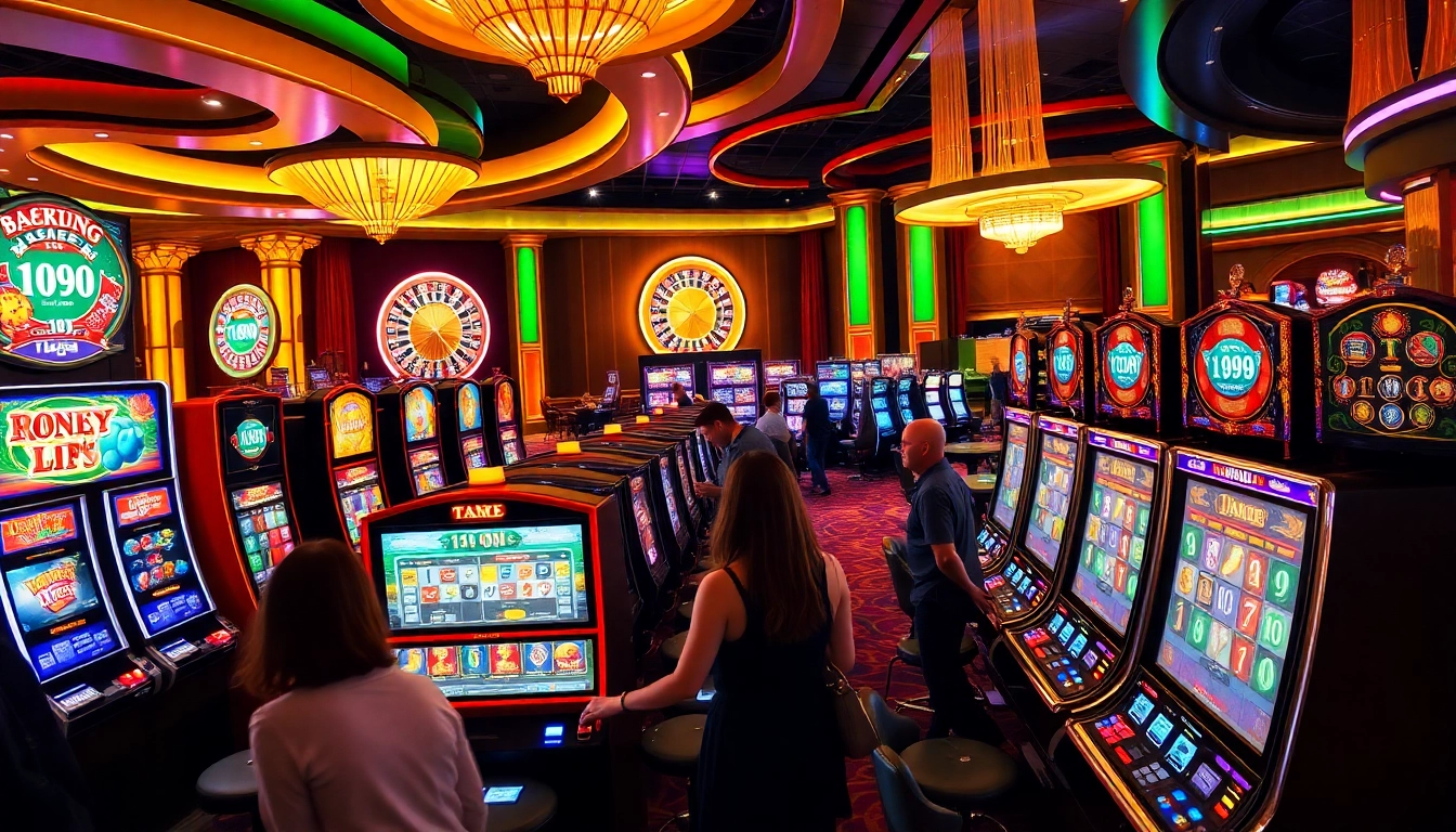 Engaging players at stus slot gacor experiencing vibrant casino slot machines and excitement.