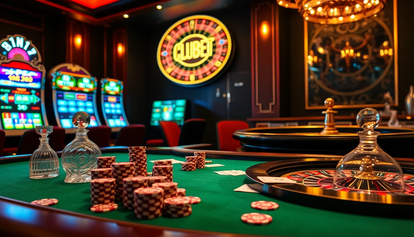 Exclusive gaming experience at Clube VIP HHBET with luxury casino elements and vibrant gambling visuals.