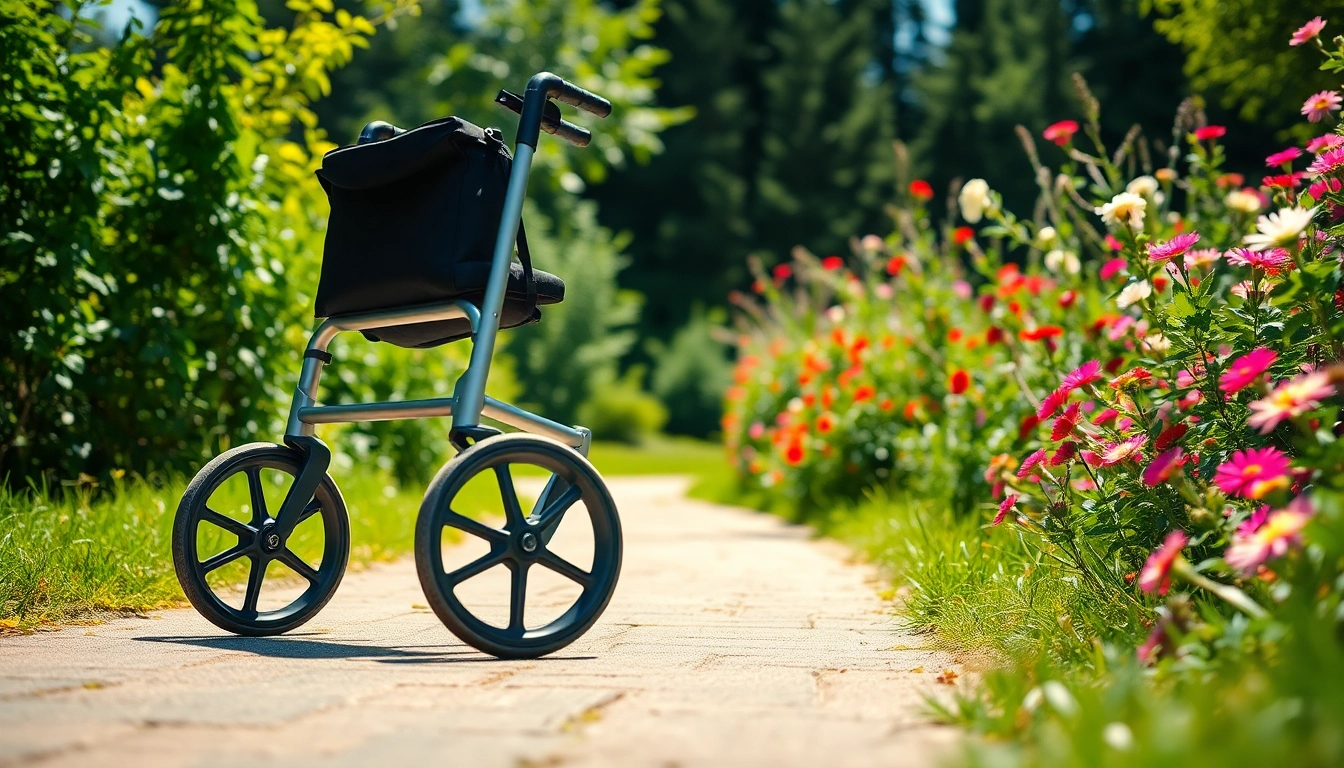 Das outdoor rollator bietet Stabilität und Komfort beim Gehen auf verschiedenen Oberflächen.
