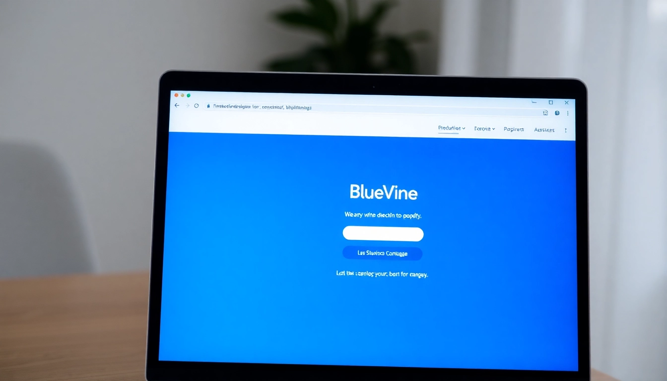 Accessing the BlueVine login portal through a secure method for account safety.