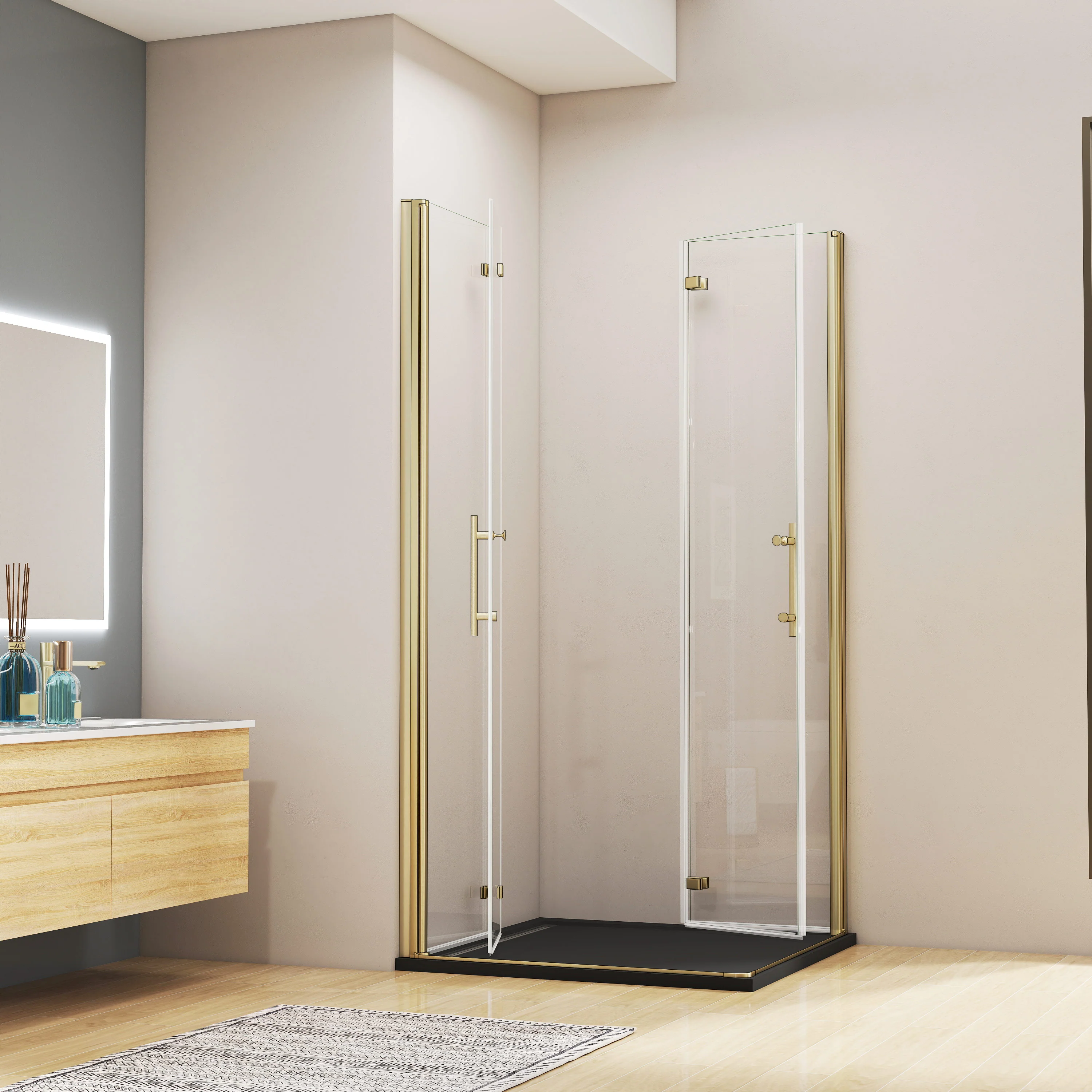 SONNI Duschkabine 100x100 Pendeltür – Perfekte Lösung fürs Bad