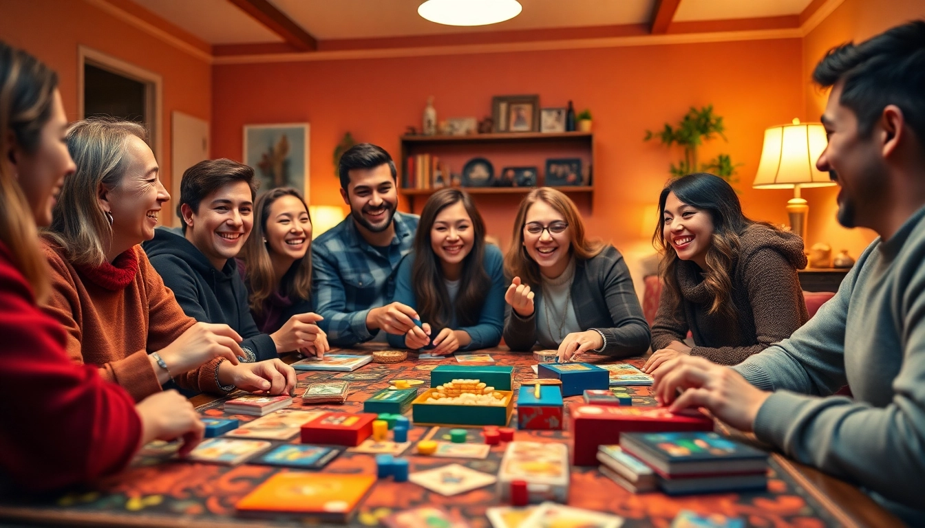 Friends enjoying various games to play with friends in a cozy living room setting.