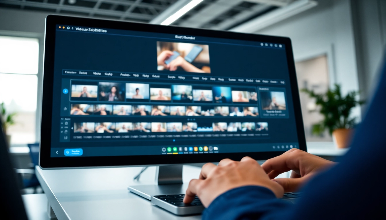 Generate subtitles efficiently with SRT Generator tool in a modern editing workspace.