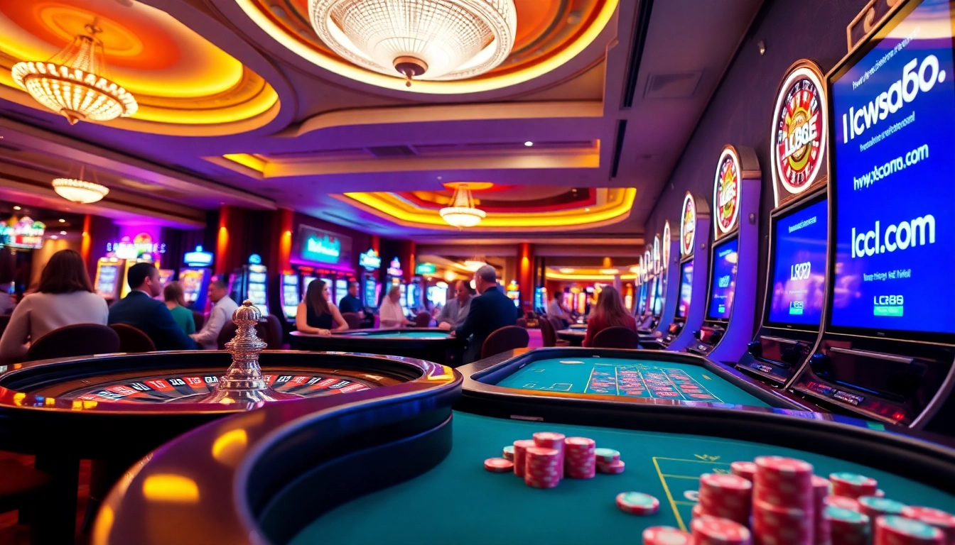 Experience thrilling gameplay at https://lc88comm.com/ with vibrant casino lights and dynamic betting action.