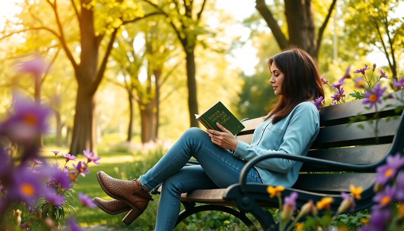 Embrace tranquility in Life in a Break Down, a serene individual reading outdoors.