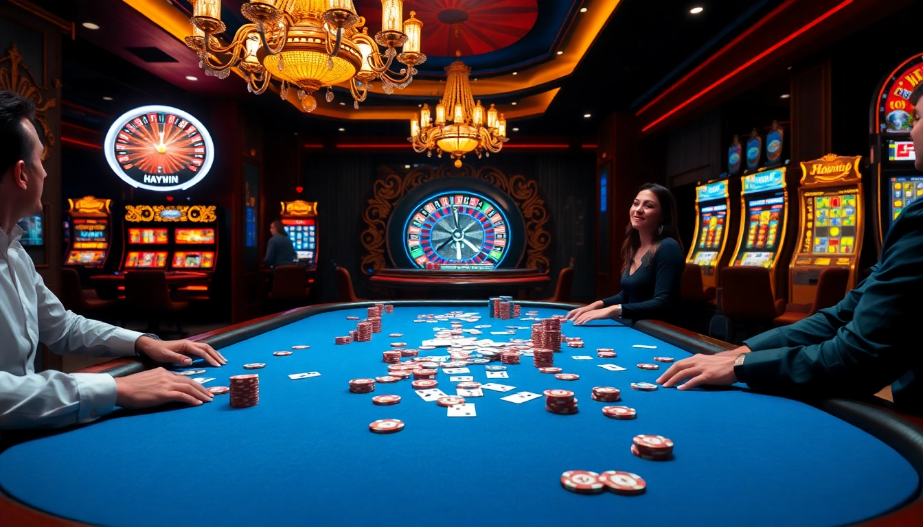 Experience high-stakes poker at Haywin's luxurious casino tables filled with excitement.