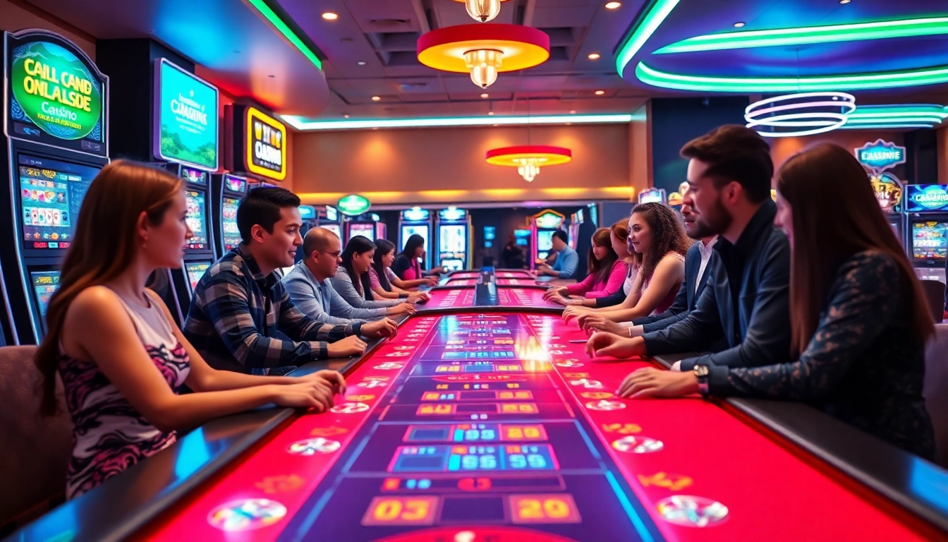 Experience the excitement of Canada casinos online with vibrant gaming tables and engaged players.