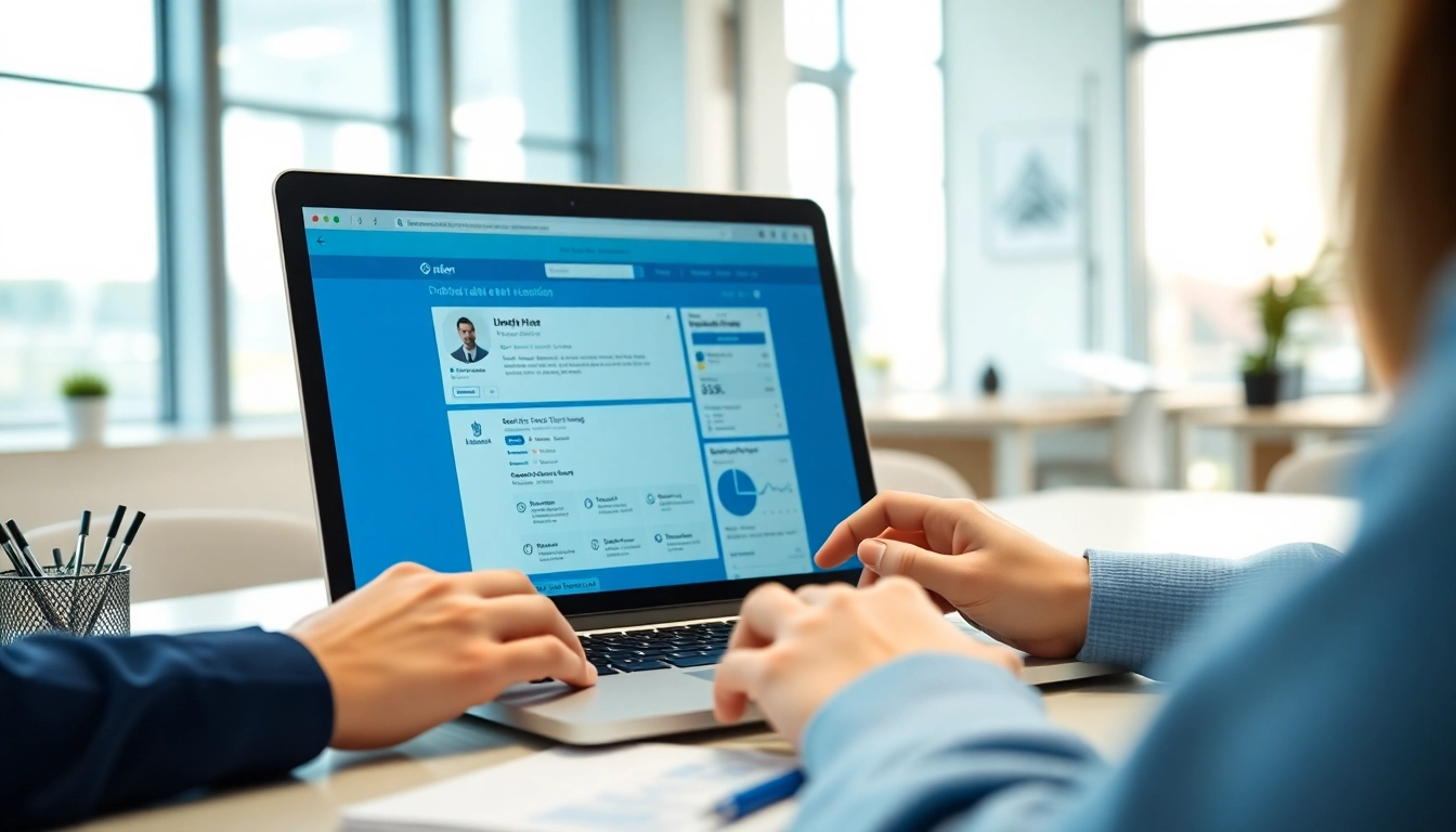 Utilize a linkedin search scraper efficiently with a laptop interface highlighting LinkedIn data.